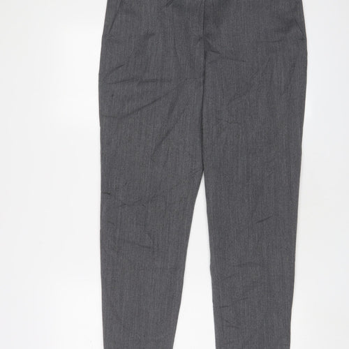 French Connection Womens Grey Wool Trousers Size 12 L28 in Regular Hook & Eye