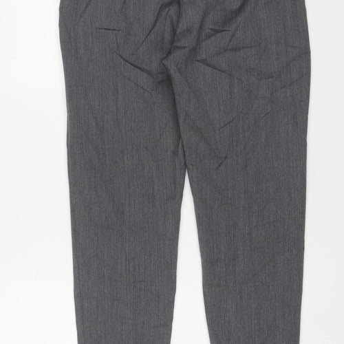 French Connection Womens Grey Wool Trousers Size 12 L28 in Regular Hook & Eye