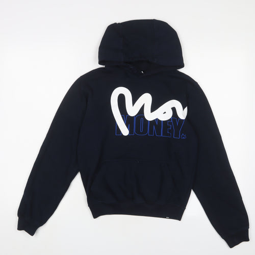 Money Boys Blue Cotton Pullover Hoodie Size 9-10 Years Pullover - Logo