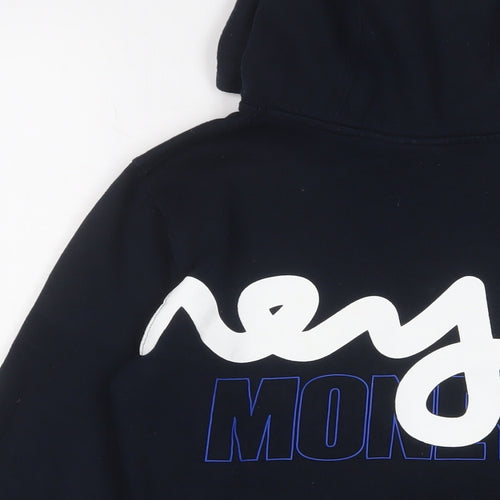 Money Boys Blue Cotton Pullover Hoodie Size 9-10 Years Pullover - Logo
