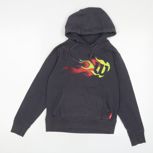 Wilson Boys Grey Cotton Pullover Hoodie Size 9-10 Years Pullover - Logo