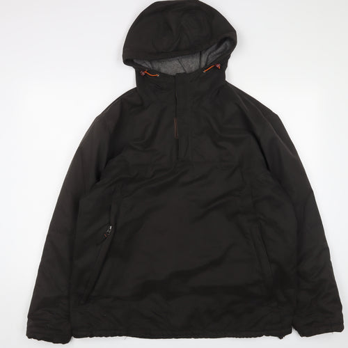 One Valley Mens Brown Windbreaker Jacket Size M Zip - Logo, Embroidered