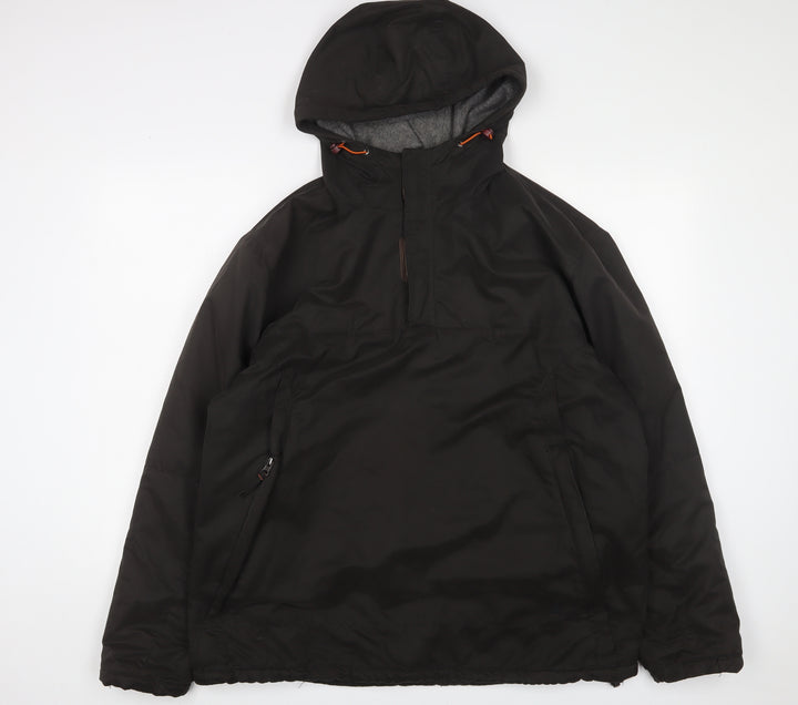 One Valley Mens Brown Windbreaker Jacket Size M Zip - Logo, Embroidered
