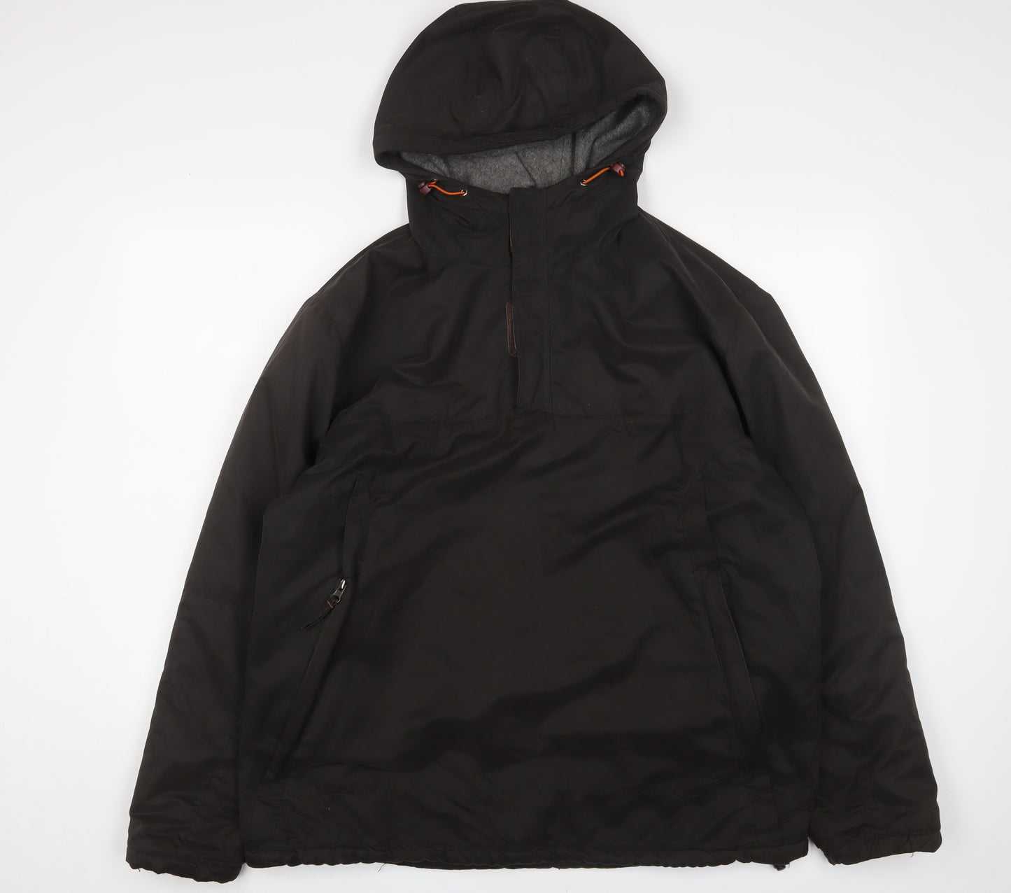 One Valley Mens Brown Windbreaker Jacket Size M Zip - Logo, Embroidered