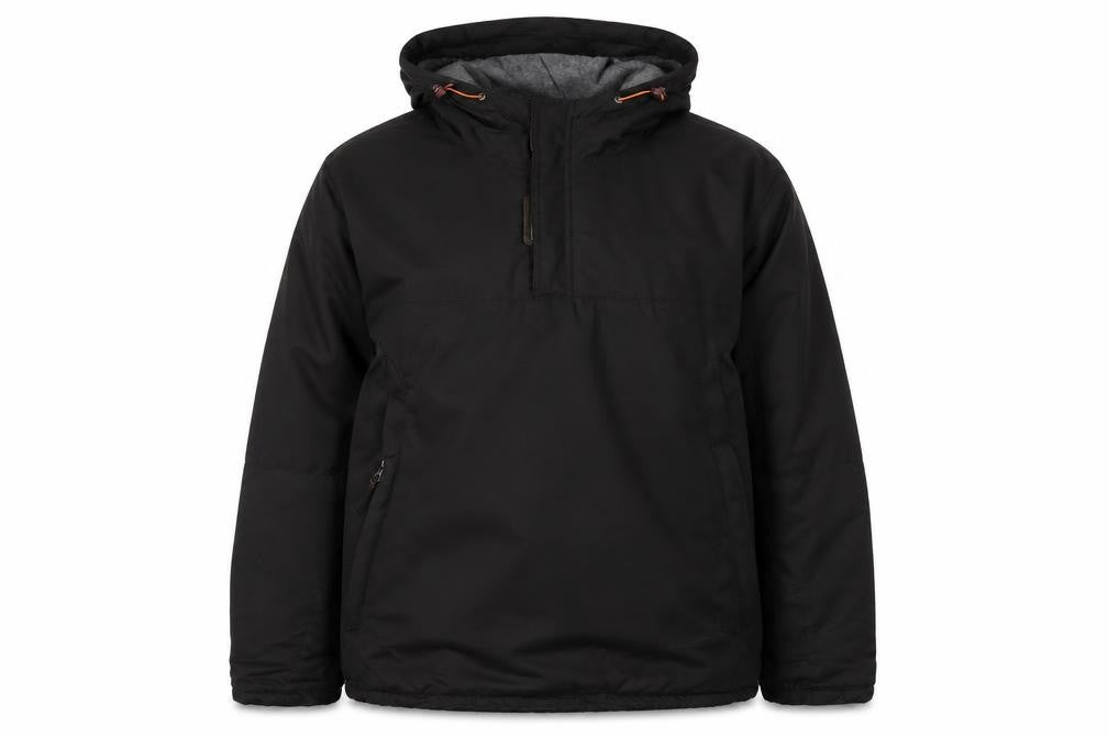 Front view of One Valley men’s brown windbreaker jacket, size M, zip - logo, embroidered