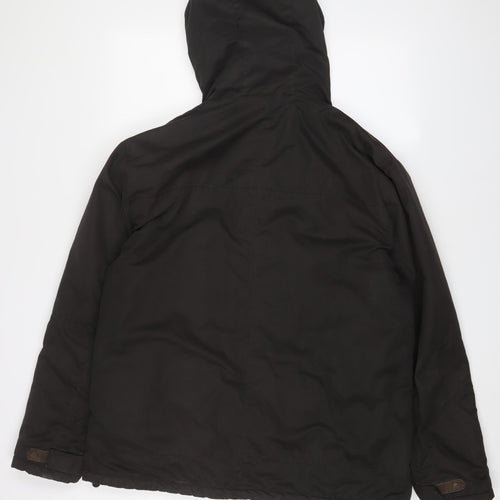One Valley Mens Brown Windbreaker Jacket Size M Zip - Logo, Embroidered
