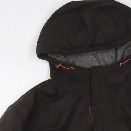 One Valley Mens Brown Windbreaker Jacket Size M Zip - Logo, Embroidered
