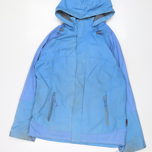 KOKO Pink Womens Blue Jacket Coat Size 16 Zip - Logo, Embroidered