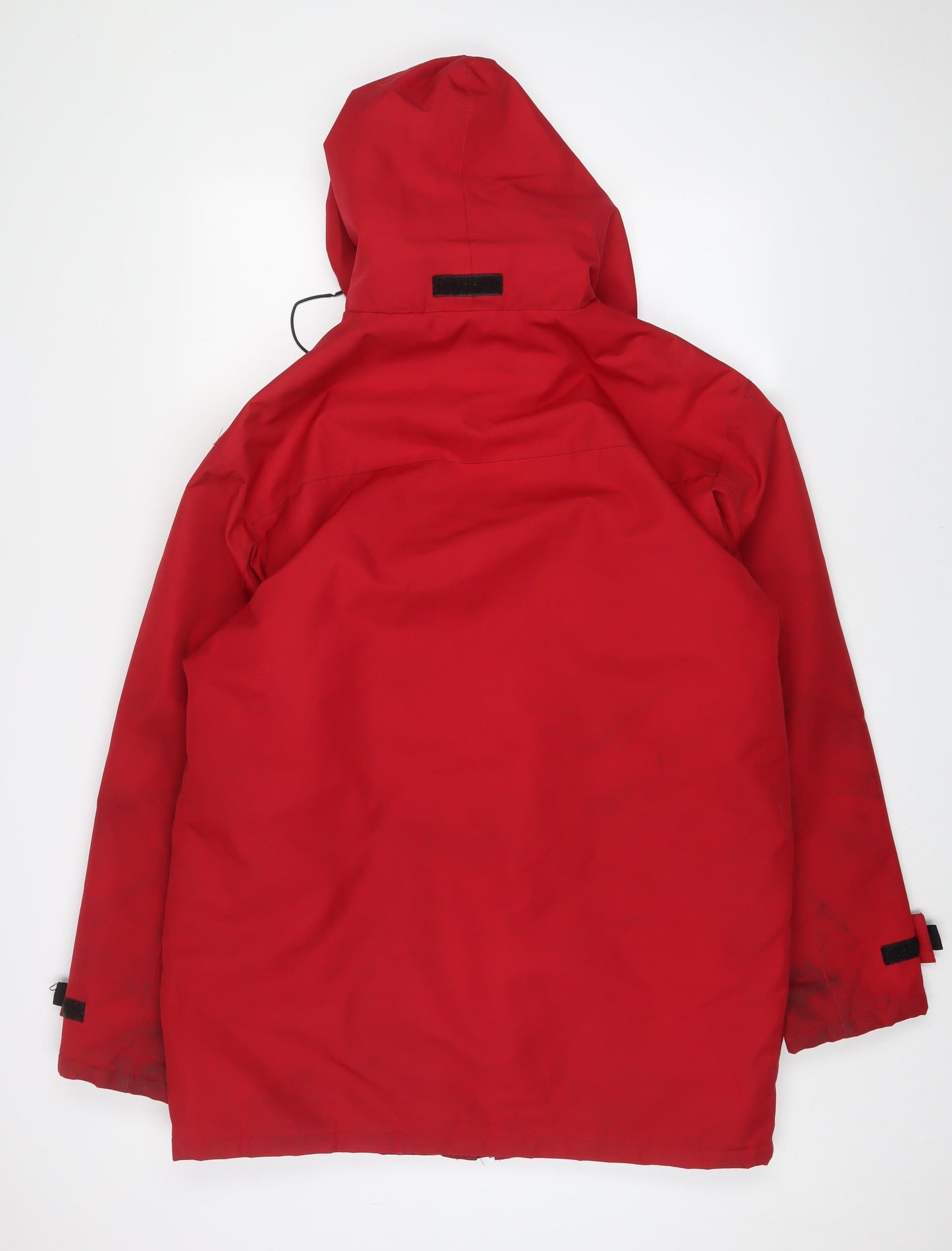 Kariban Mens Red Parka Coat Size L Zip - Embroidered