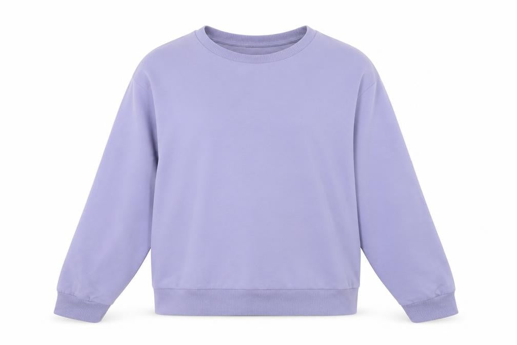 Front view of Pimkie women’s blue cotton pullover sweatshirt, size M, pullover