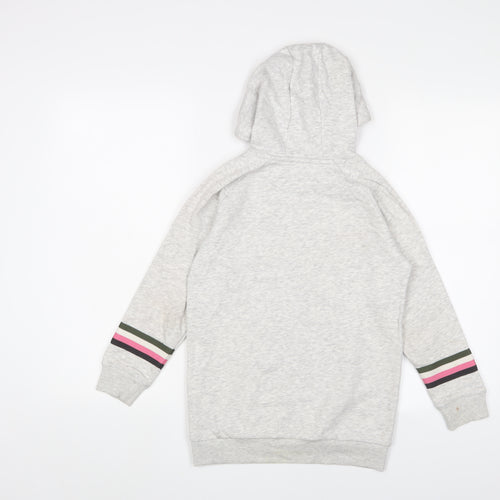 Marks and Spencer Girls Grey Cotton Jumper Dress Size 8-9 Years Crew Neck Pullover - Snoopy