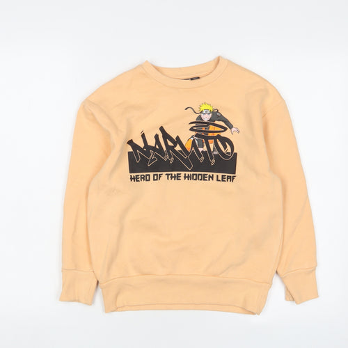 Naruto Boys Orange Cotton Pullover Sweatshirt Size 8-9 Years Pullover