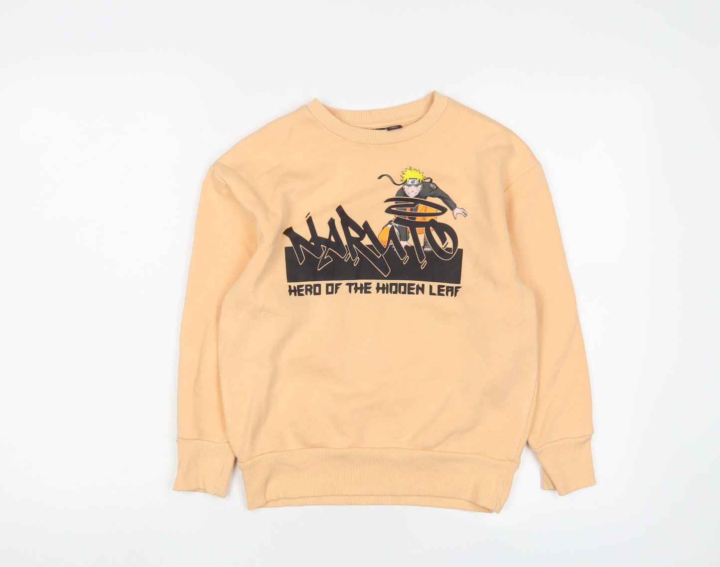 Naruto Boys Orange Cotton Pullover Sweatshirt Size 8-9 Years Pullover