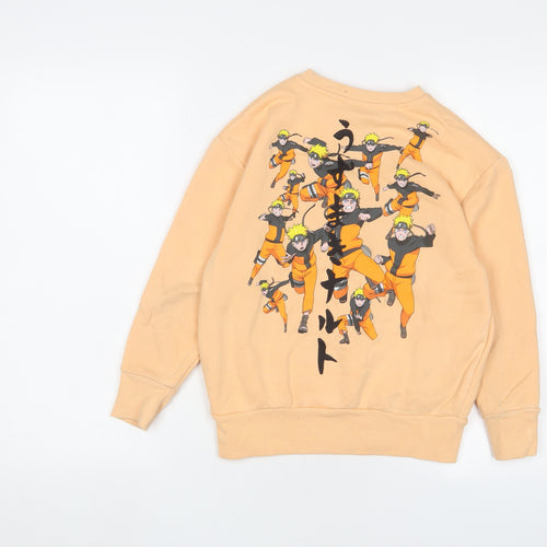 Naruto Boys Orange Cotton Pullover Sweatshirt Size 8-9 Years Pullover