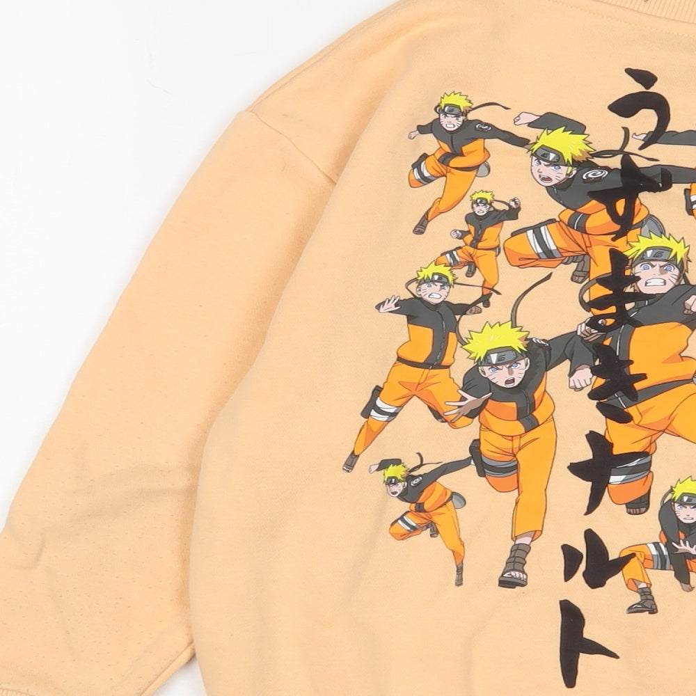 Naruto Boys Orange Cotton Pullover Sweatshirt Size 8-9 Years Pullover