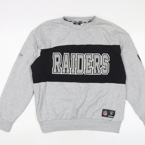 NFL Mens Grey Cotton Pullover Sweatshirt Size S - Raiders