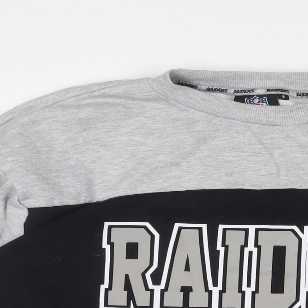 NFL Mens Grey Cotton Pullover Sweatshirt Size S - Raiders