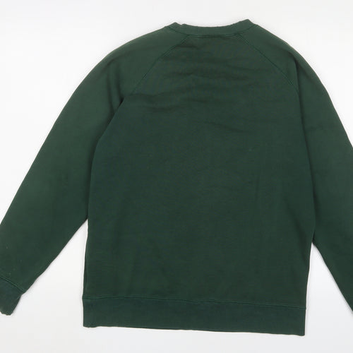 Carhartt Mens Green Cotton Pullover Sweatshirt Size M - Logo, Embroidered