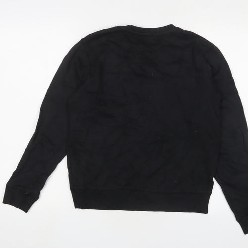 Champion Womens Black Cotton Pullover Sweatshirt Size L Pullover - Logo, Embroidered