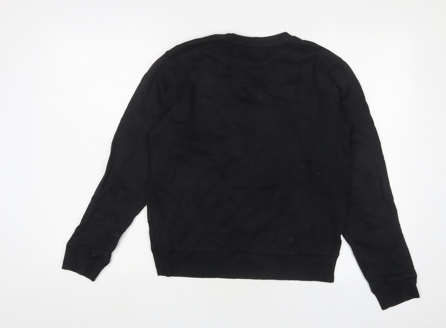 Champion Womens Black Cotton Pullover Sweatshirt Size L Pullover - Logo, Embroidered