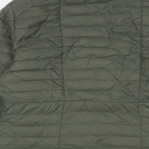 DECATHLON Mens Green Puffer Jacket Jacket Size M Zip - Zip Pockets