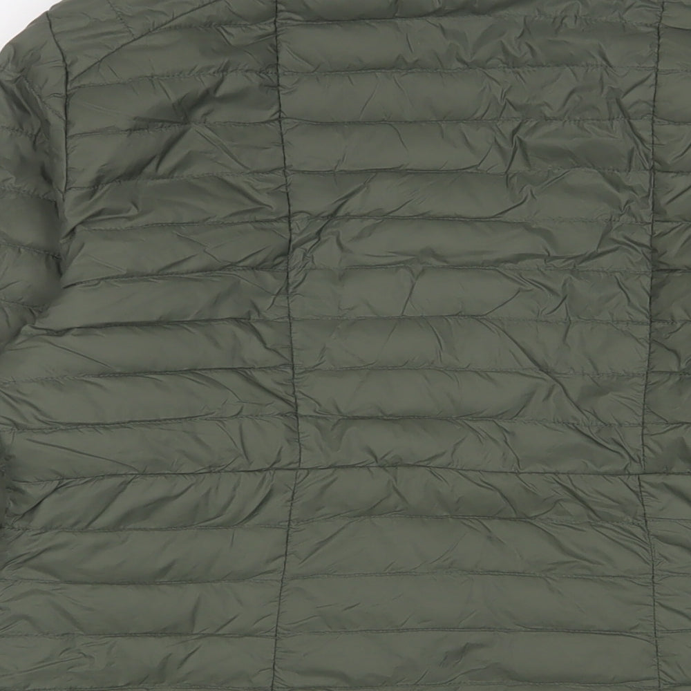 DECATHLON Mens Green Puffer Jacket Jacket Size M Zip - Zip Pockets