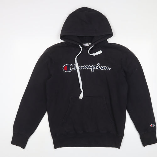 Champion Mens Blue Cotton Pullover Hoodie Size M - Logo, Embroidered