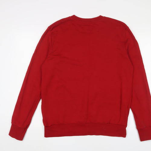 Vivienne Westwood Mens Red Cotton Pullover Sweatshirt Size L - Logo, Embroidered