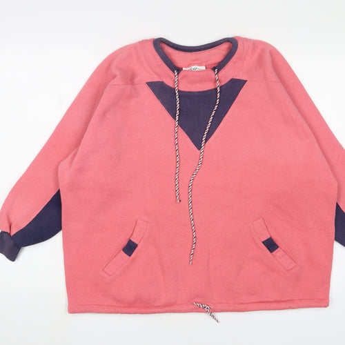 DASH Womens Pink Cotton Pullover Sweatshirt Size M Pullover - Pockets