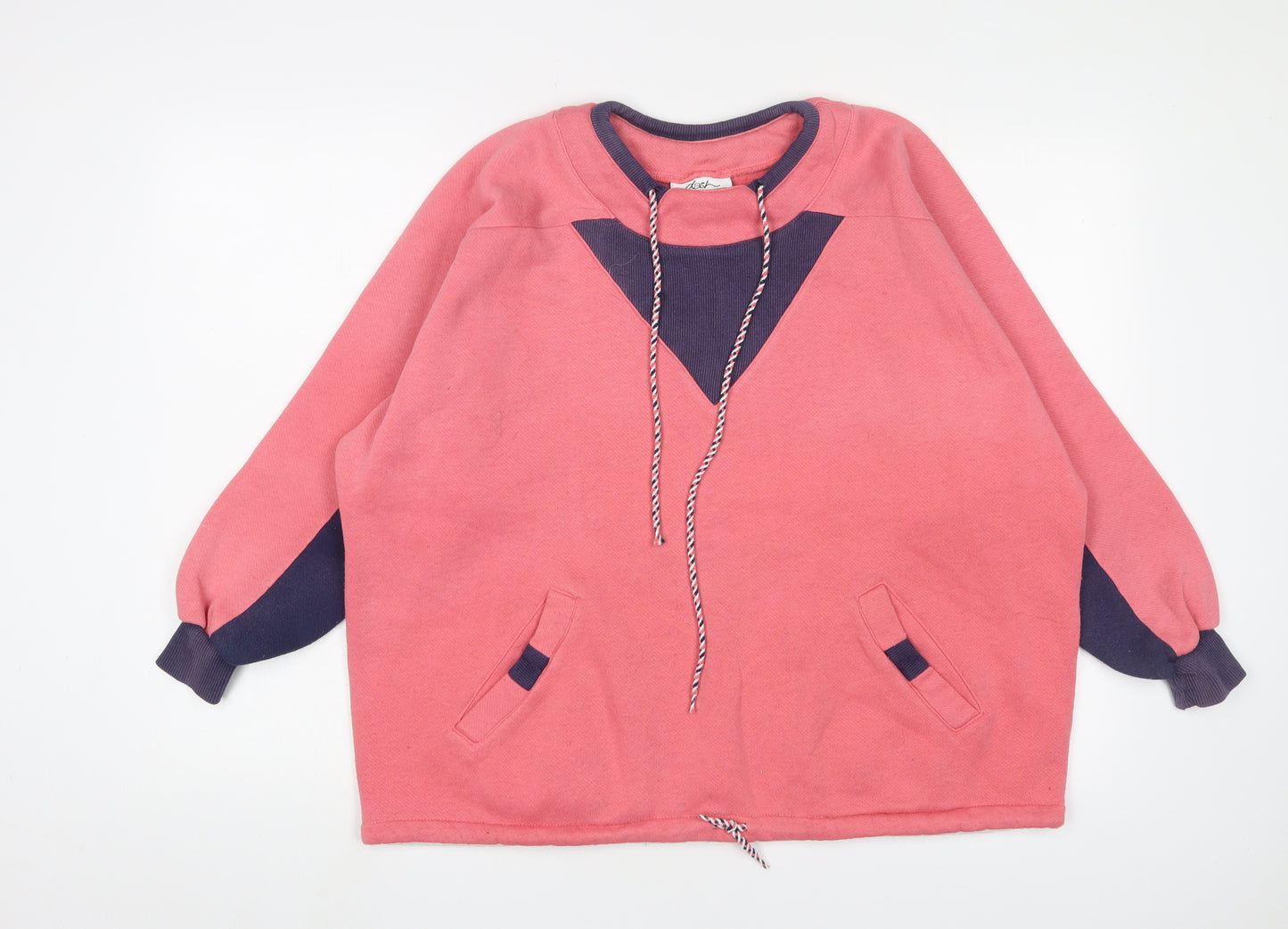 DASH Womens Pink Cotton Pullover Sweatshirt Size M Pullover - Pockets