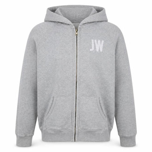Jack Wills Mens Grey Cotton Full Zip Hoodie Size M - Logo