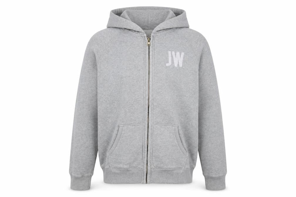 Jack Wills Mens Grey Cotton Full Zip Hoodie Size M - Logo