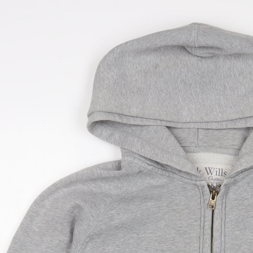 Jack Wills Mens Grey Cotton Full Zip Hoodie Size M - Logo