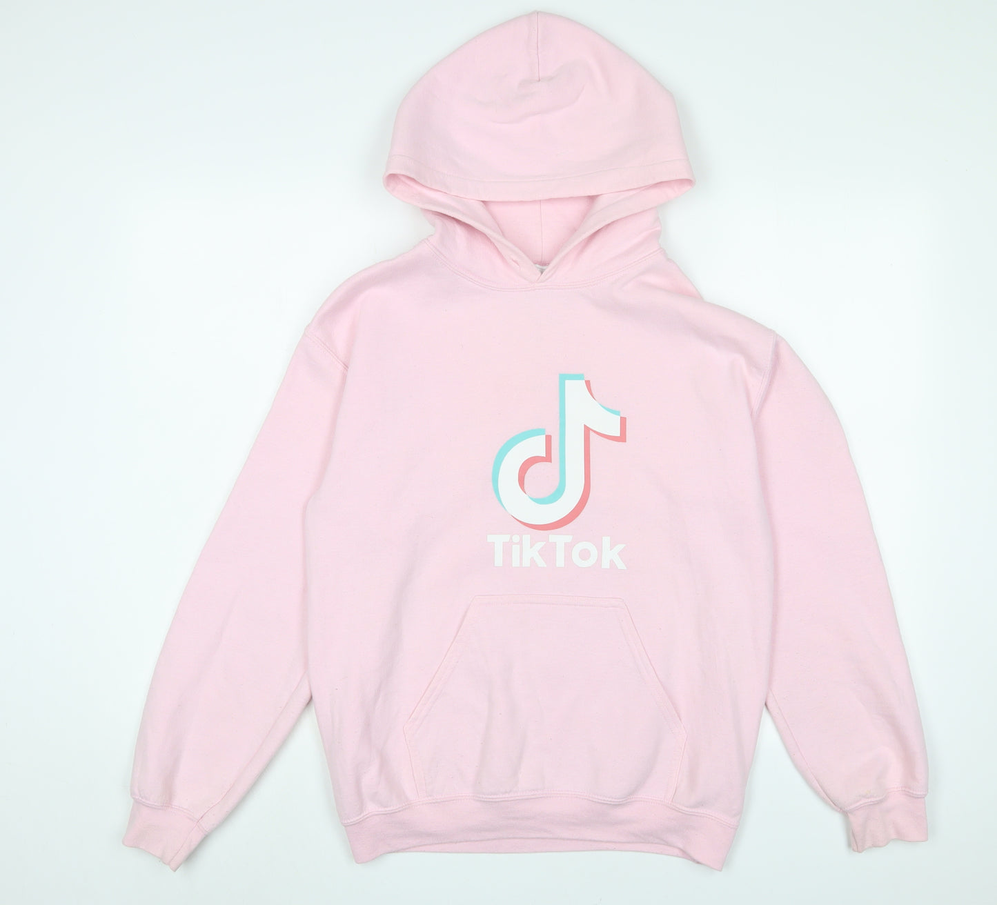 TIKTOK Womens Pink Cotton Pullover Hoodie Size S Pullover