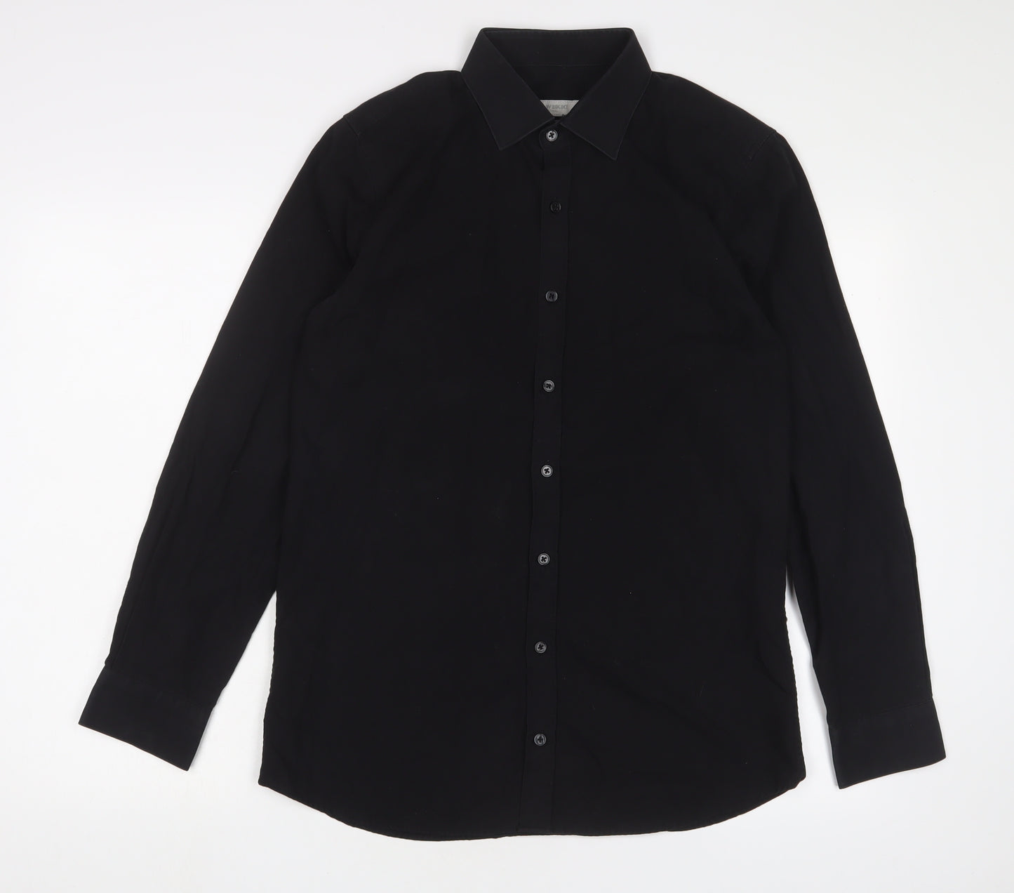 LC Waikiki Mens Black Cotton Button-Up Size M Collared Button