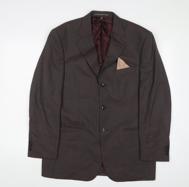 Cecchi Paolo Mens Brown Wool Jacket Suit Jacket Size 40 Regular