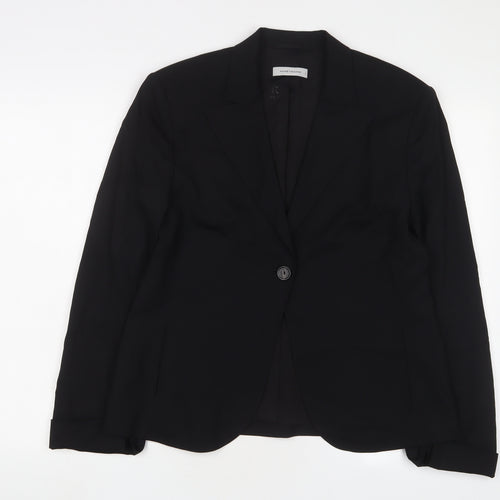 Rene Lezard Womens Black Jacket Blazer Size 12 Button