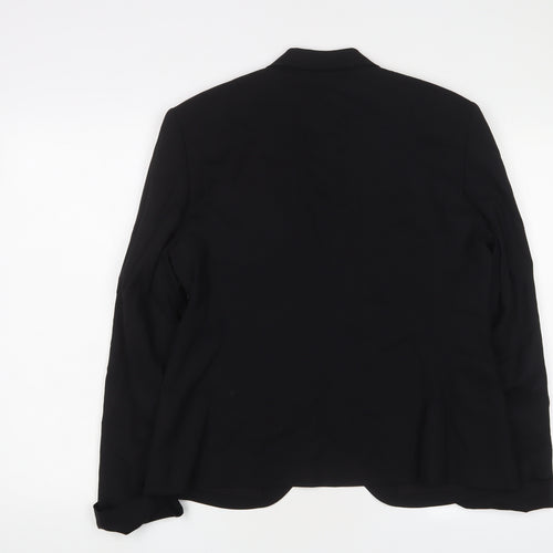 Rene Lezard Womens Black Jacket Blazer Size 12 Button