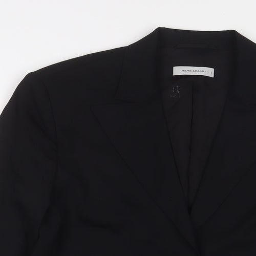 Rene Lezard Womens Black Jacket Blazer Size 12 Button
