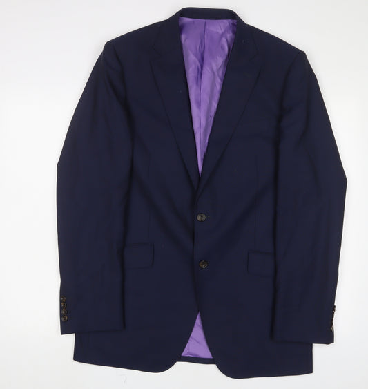 Marks and Spencer Mens Blue Wool Jacket Suit Jacket Size 40 Regular