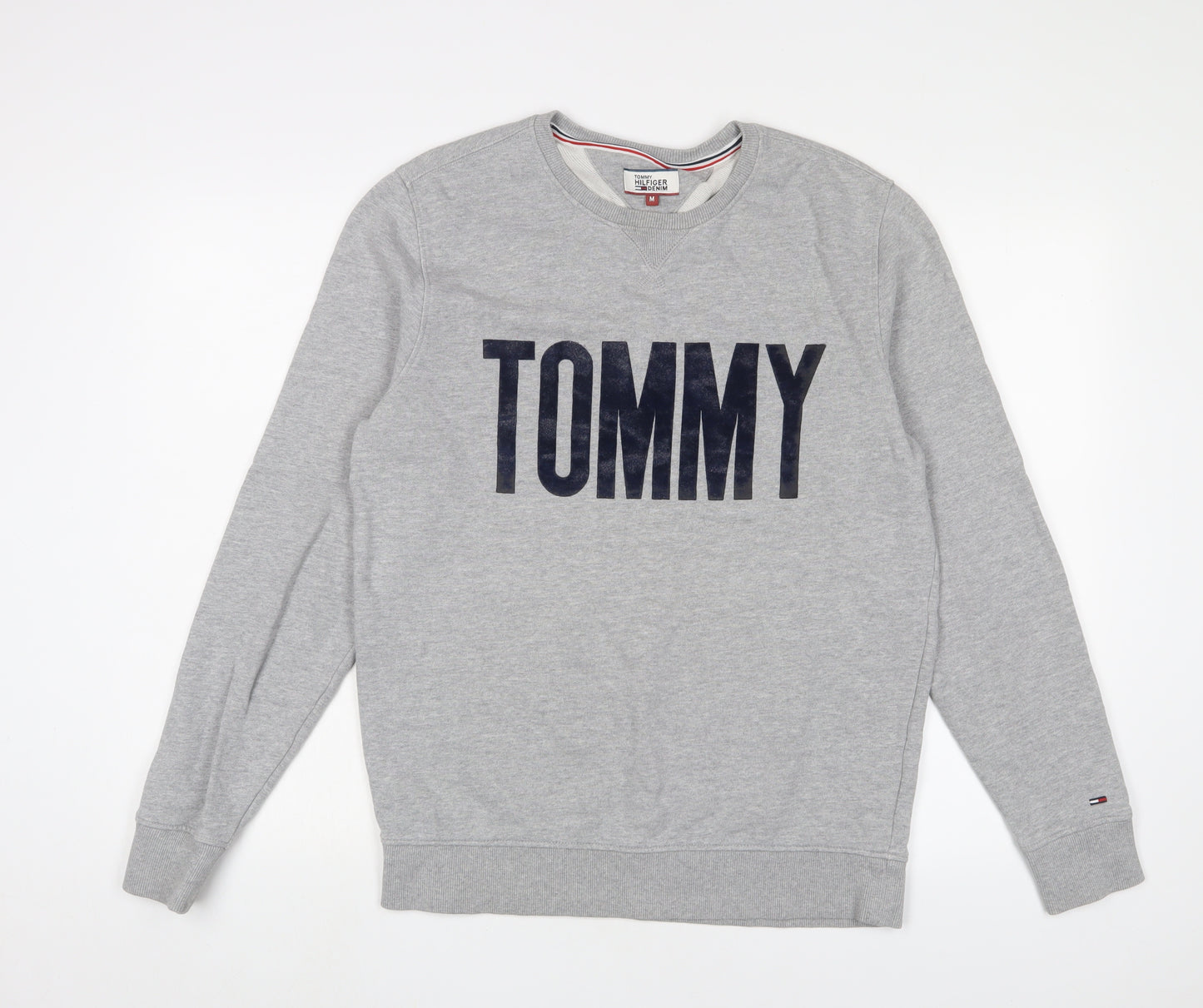 Tommy Hilfiger Mens Grey Cotton Pullover Sweatshirt Size M - Logo