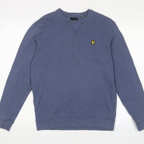 Lyle & Scott Mens Blue Cotton Pullover Sweatshirt Size M - Logo, Embroidered