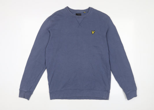 Lyle & Scott Mens Blue Cotton Pullover Sweatshirt Size M - Logo, Embroidered