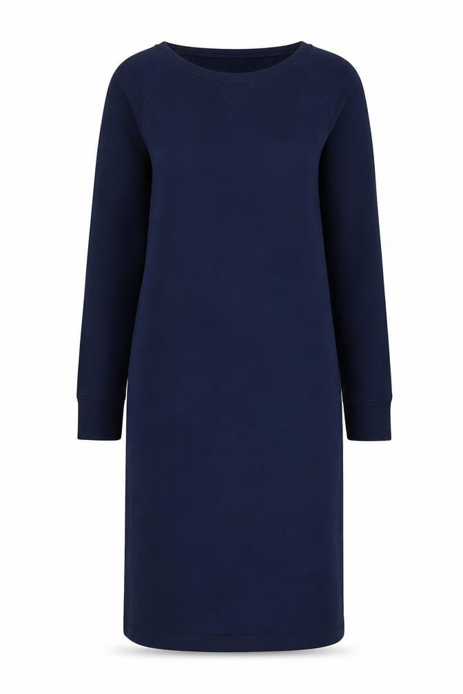 Lands' End Womens Blue Cotton Jumper Dress Size XS Crew Neck Pullover