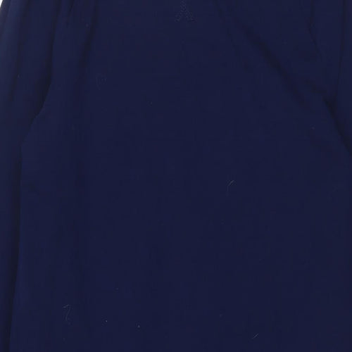 Lands' End Womens Blue Cotton Jumper Dress Size XS Crew Neck Pullover