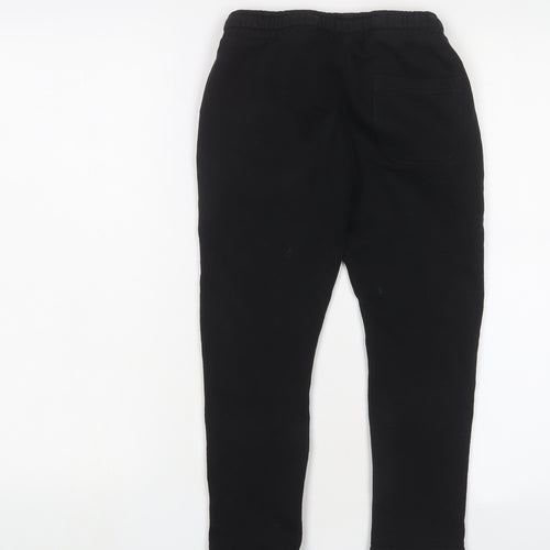 Lyle & Scott Boys Black Cotton Jogger Trousers Size 7-8 Years L20 in Regular Drawstring - Logo, Embroidered