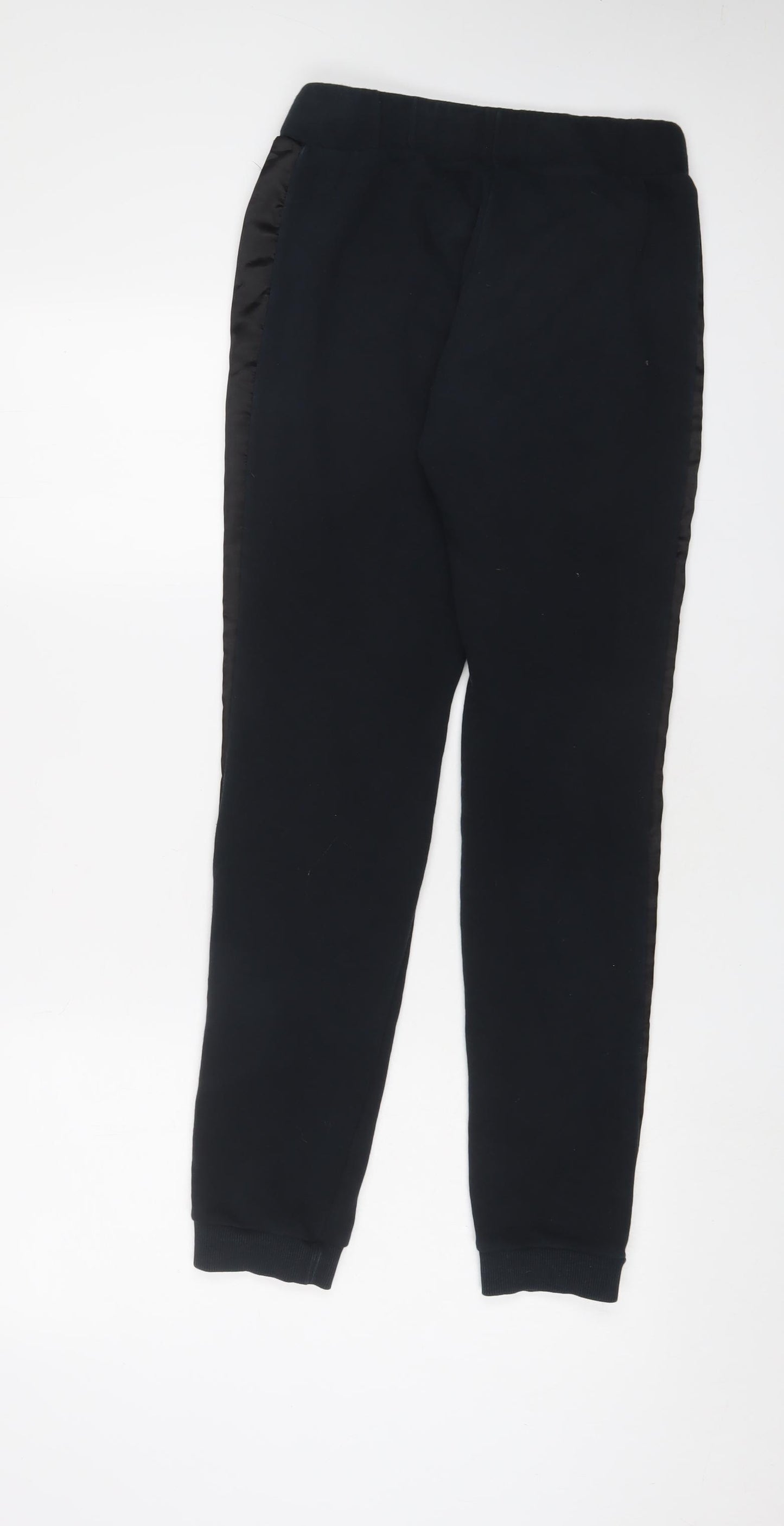 PUMA Womens Black Cotton Jogger Trousers Size 8 L29 in Regular Drawstring - Logo, Embroidered