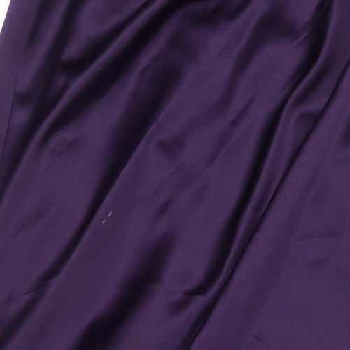 Alfred Angelo Womens Purple Polyester A-Line Size 14 Off the Shoulder Zip - Beaded