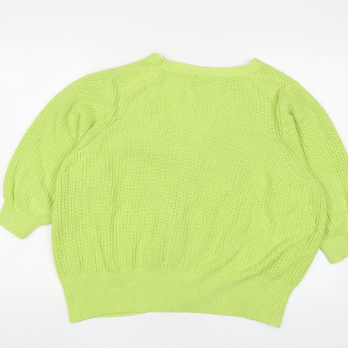 Nobody's Child Womens Green V-Neck Cotton Cardigan Jumper Size 10 - 10/12