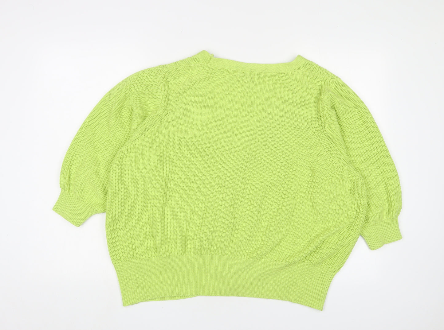 Nobody's Child Womens Green V-Neck Cotton Cardigan Jumper Size 10 - 10/12